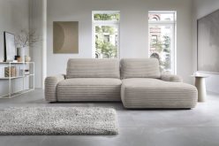 Modna sofa narożna w sztruksie