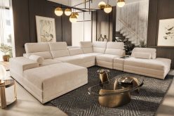 Sofa podkowa z funkcją spania z zamykanym barkiem i ładowarką ASTON 17 20 Sofa podkowa z funkcją spania z zamykanym barkiem i ładowarką ASTON 17 19