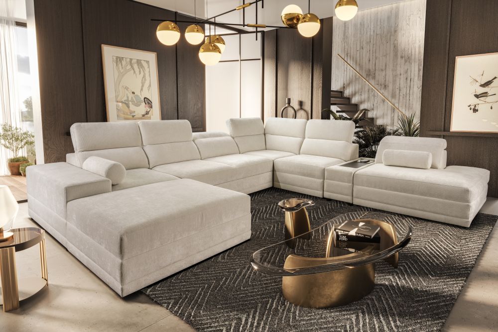 Sofa podkowa z funkcją spania z zamykanym barkiem i ładowarką ASTON 17 1 Sofa podkowa z funkcją spania z zamykanym barkiem i ładowarką ASTON 17