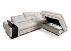Sofa rogowa z funkcją spania z indukcją i barkiem ASTON 7 24