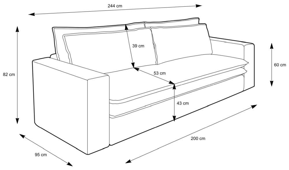 Sofa z podwójnym materacem do spania COZY 7