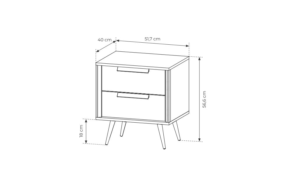 Stolik nocny w kolorze kaszmiru SATIN 4