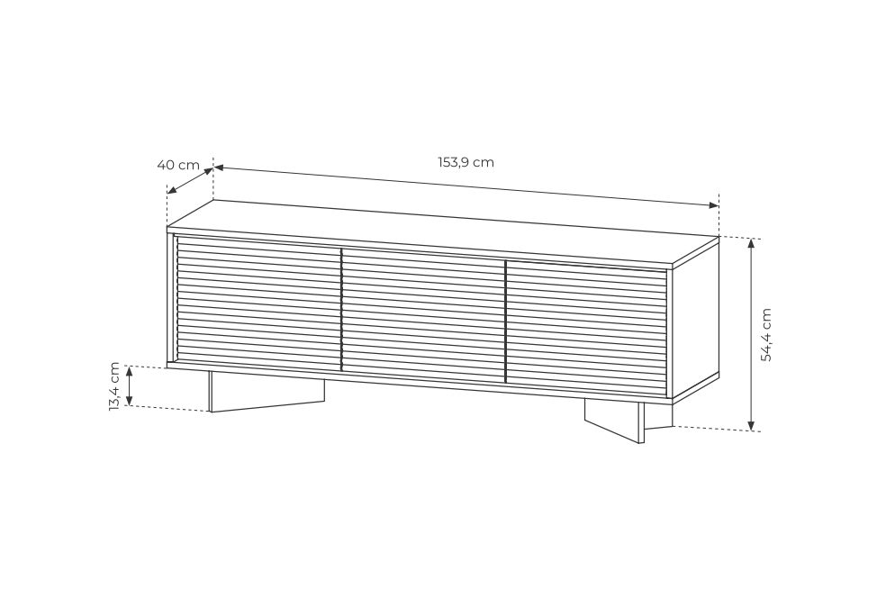 Stolik RTV zamknięty cappuccino LED 154 cm SENSO 4