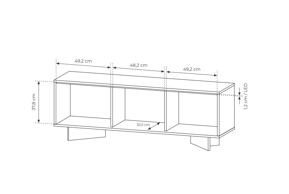 Stolik RTV zamknięty cappuccino LED 154 cm SENSO 5