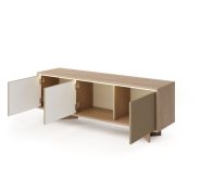 Stolik RTV zamknięty cappuccino LED 154 cm SENSO 3