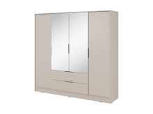 Sypialniana szafa w kolorze kaszmiru z lustrami i szufladami TITAN 1