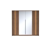 Szafa 4 drzwiowa ciemne drewno z lustrami 223 HEBAN 3