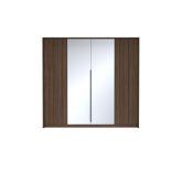 Szafa 4 drzwiowa ciemne drewno z lustrami 223 HEBAN 4