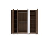 Szafa 4 drzwiowa ciemne drewno z lustrami 223 HEBAN 5