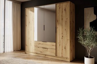 Duża i pojemna szafa dąb artisan z lustrami