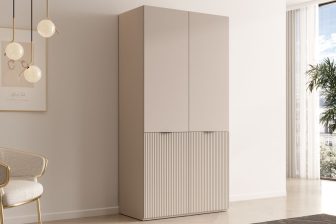 ładna szafa modułowa do salonu i sypialni w kolorze kaszmiru