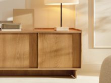 Szafka RTV bez półek dąb karmelowy 147 cm CARAMELLO 2