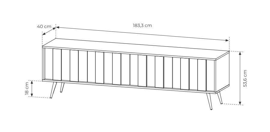 Szafka RTV ciemne drewno z oświetleniem LED 183 cm HEBAN 9