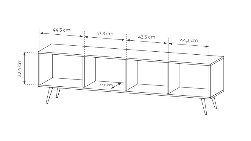 Szafka RTV ciemne drewno z oświetleniem LED 183 cm HEBAN 10