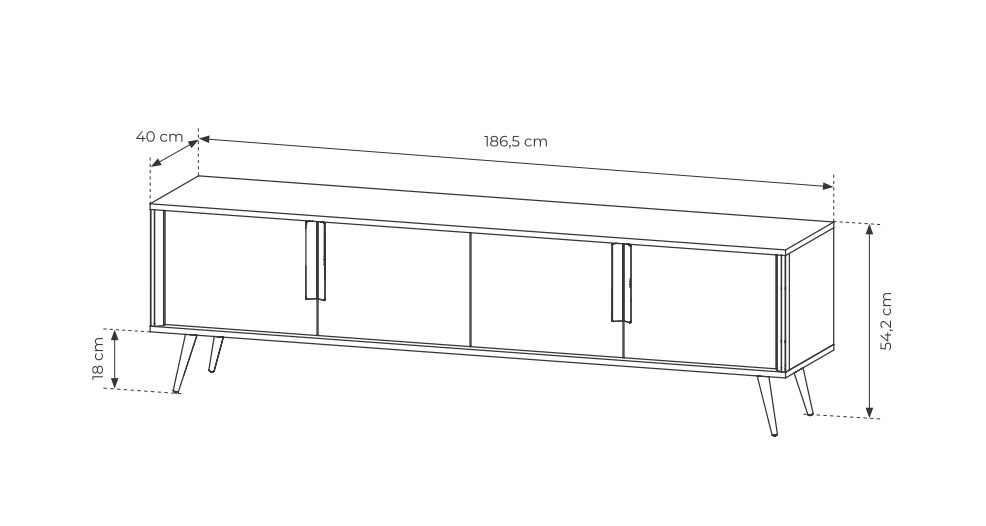 Szafka RTV z drzwiczkami w kolorze kaszmiru 186 cm SATIN 4