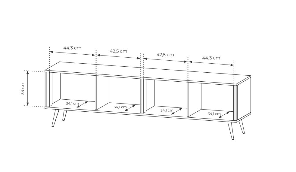Szafka RTV z drzwiczkami w kolorze kaszmiru 186 cm SATIN 5