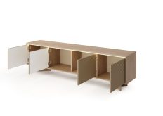 Szafka RTV zamknięta cappuccino z LEDami 204 cm SENSO 2