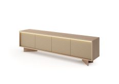 Szafka RTV zamknięta cappuccino z LEDami 204 cm SENSO 1