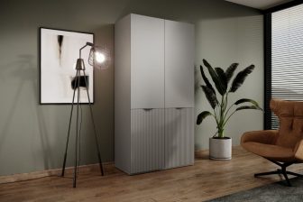 Szara szafa z frezowanymi frontami