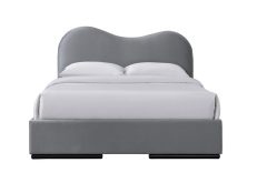Szare łóżko z dwoma szufladami AMBER 160x200 3 Szare łóżko z dwoma szufladami AMBER 160x200 1