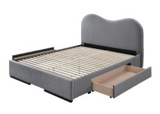 Szare łóżko z dwoma szufladami AMBER 160x200 5 Szare łóżko z dwoma szufladami AMBER 160x200 3