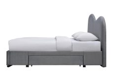 Szare łóżko z dwoma szufladami AMBER 160x200 4 Szare łóżko z dwoma szufladami AMBER 160x200 2