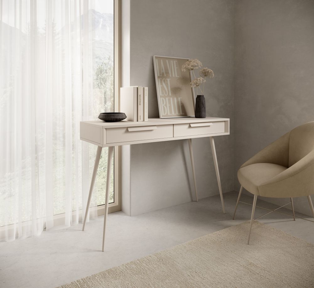 Minimalistyczna toaletka w kolorze kaszmiru