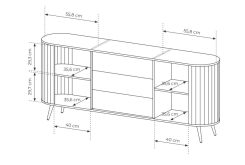 Wielka owalna komoda z przesuwnymi drzwiami 196 cm FLOW 13 Wielka owalna komoda z przesuwnymi drzwiami 196 cm FLOW 9