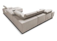 Wielka sofa U z elektrycznym podnóżkiem rozkładana z barkiem i indukcją ASTON 15 MIX 9