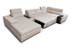 Wypoczynek w kształcie U z funkcją spania ze sterowanym podnóżkiem barkiem i ładowarką ASTON 14 MIX 19 Wypoczynek w kształcie U z funkcją spania ze sterowanym podnóżkiem barkiem i ładowarką ASTON 14 MIX 18