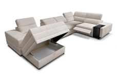 Wypoczynek w kształcie U z funkcją spania ze sterowanym podnóżkiem barkiem i ładowarką ASTON 14 MIX 18 Wypoczynek w kształcie U z funkcją spania ze sterowanym podnóżkiem barkiem i ładowarką ASTON 14 MIX 17