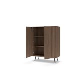 Wysoka komoda ciemne drewno z oswietleniem LED 94 cm HEBAN 13 Wysoka komoda ciemne drewno z oswietleniem LED 94 cm HEBAN 5