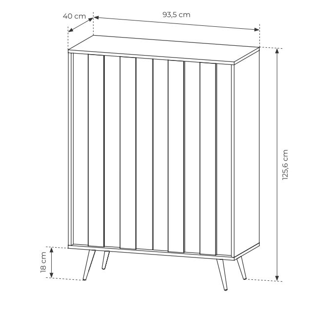 Wysoka komoda ciemne drewno z oswietleniem LED 94 cm HEBAN 17 Wysoka komoda ciemne drewno z oswietleniem LED 94 cm HEBAN 9