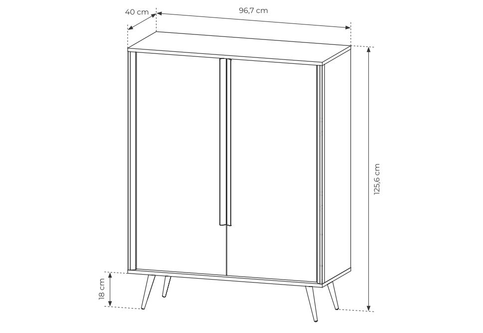 Wysoka komoda w kolorze kaszmiru 97 cm SATIN 4