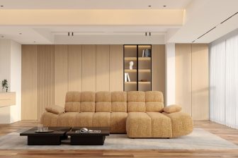 Luksusowa zgrabna kanapa narożna do pięknego salonu