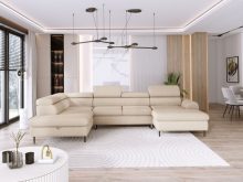 Smukła sofa U kształtna w nowoczesnym stylu