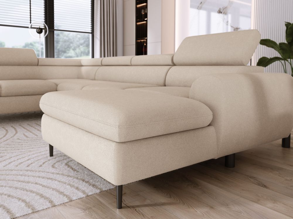 Smukła sofa U kształtna z zagłówkam i z funkcją spania VECTOR 3 1