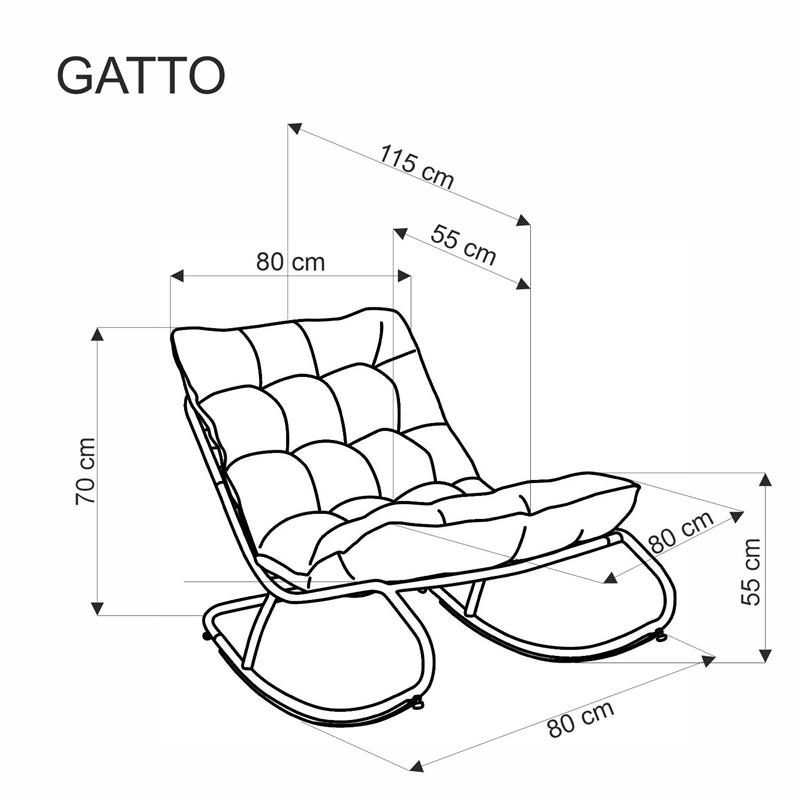 Niski fotel bujany GATTO 9 Niski fotel bujany GATTO 7