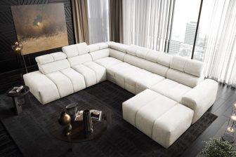 Sofa typu C z funkcją spania MARBELLA 10 10 Beżowa sofa typu C z funkcją spania
