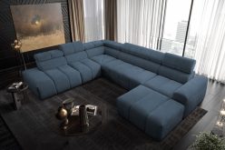Sofa typu C z funkcją spania MARBELLA 10 13 Granatowa sofa typu C z funkcją spania