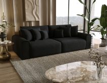 Bigsofa ze sprężynami kieszeniowymi z ogromną powierzchnią spania 228x184 HAPPY 8 Ciemna bigsofa dla rodziny z wielką powierzchnią spania