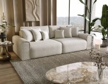 Bigsofa ze sprężynami kieszeniowymi z ogromną powierzchnią spania 228x184 HAPPY 5 Bigsofa plamoodporny materiał