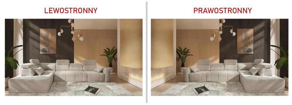 Ekskluzywna kanapa rogowa z otwartym bokiem z funkcją spania REVIT 11 12