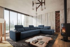 Luksusowa sofa rogowa z wydłużonym siedziskiem z funkcją spania