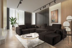 Gigantyczna sofa w kształcie litery C z funkcją spania