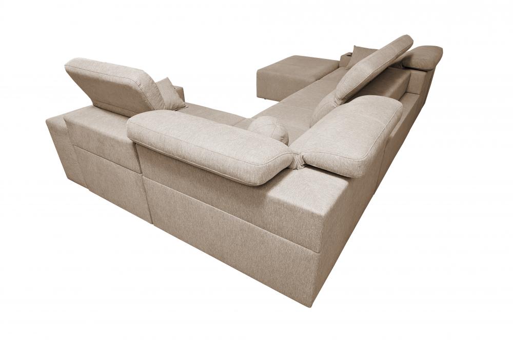 Ogromna sofa w kształcie podkowy z funkcją spania z elektrycznym podnóżkiem MIRACLE 8 MIX 9