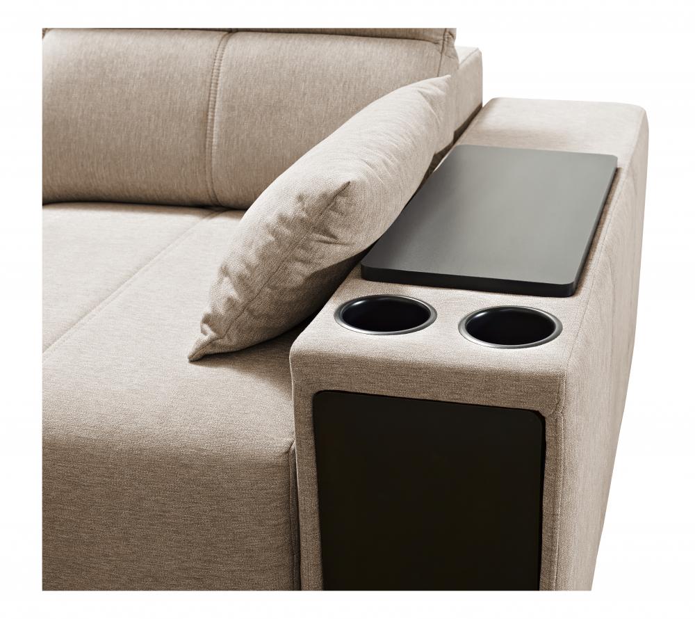 Ogromna sofa w kształcie podkowy z funkcją spania z elektrycznym podnóżkiem MIRACLE 8 MIX 4