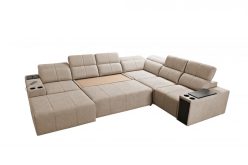 Ogromna sofa w kształcie podkowy z funkcją spania z elektrycznym podnóżkiem MIRACLE 8 MIX 3