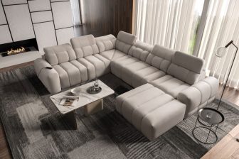 Rozkładana sofa U kształtna z kompaktową ładowarką USB INFERNO 8 9 Ekskluzywna i bardzo wygodna rozkładana sofa U kształtna z kompaktową ładowarką USB