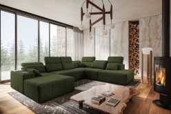 Rozkładana sofa z dwoma szezlongami z ładowarką MIRACLE 10 24 Komfortowa sofa z dwoma szezlongami rozkładana do spania